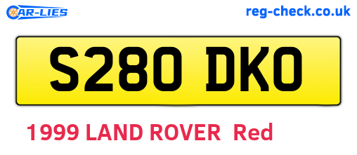 S280DKO are the vehicle registration plates.
