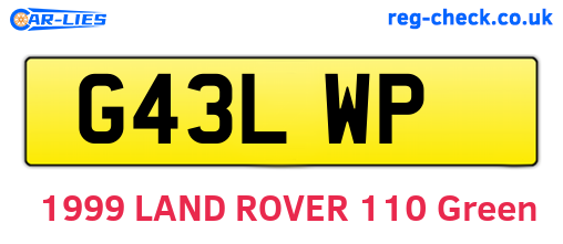 G43LWP are the vehicle registration plates.
