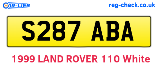 S287ABA are the vehicle registration plates.