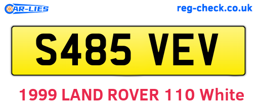S485VEV are the vehicle registration plates.