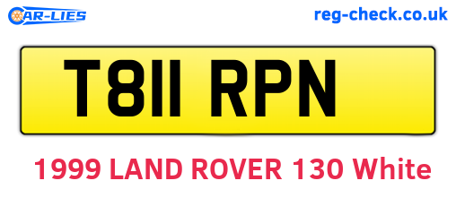 T811RPN are the vehicle registration plates.