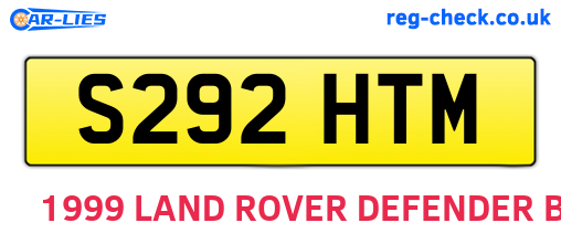 S292HTM are the vehicle registration plates.