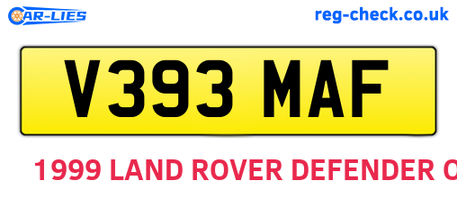 V393MAF are the vehicle registration plates.