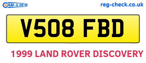 V508FBD are the vehicle registration plates.