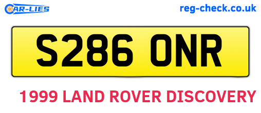S286ONR are the vehicle registration plates.
