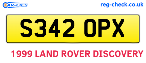 S342OPX are the vehicle registration plates.