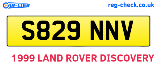 S829NNV are the vehicle registration plates.