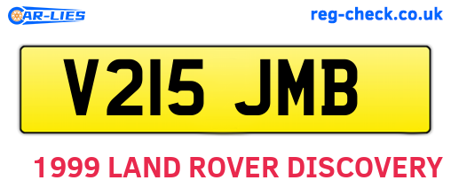 V215JMB are the vehicle registration plates.