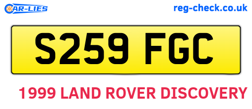 S259FGC are the vehicle registration plates.