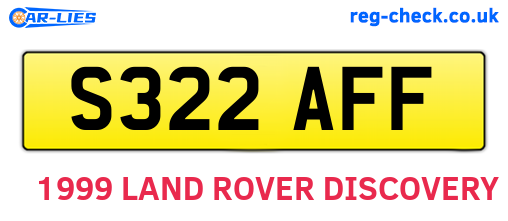 S322AFF are the vehicle registration plates.