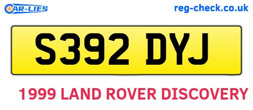 S392DYJ are the vehicle registration plates.