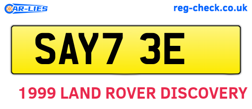SAY73E are the vehicle registration plates.