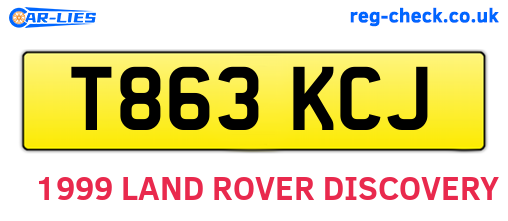 T863KCJ are the vehicle registration plates.