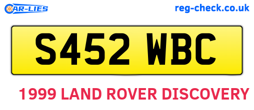 S452WBC are the vehicle registration plates.