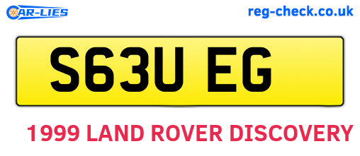 S63UEG are the vehicle registration plates.