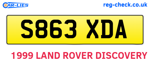 S863XDA are the vehicle registration plates.