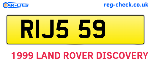 RIJ559 are the vehicle registration plates.