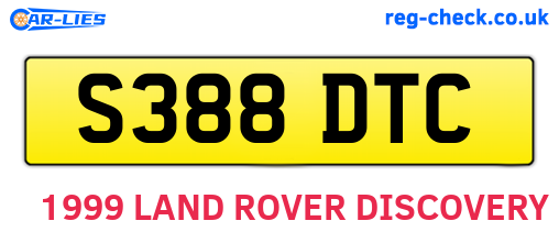 S388DTC are the vehicle registration plates.