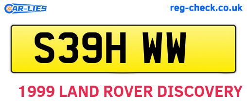 S39HWW are the vehicle registration plates.