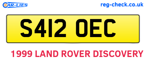 S412OEC are the vehicle registration plates.