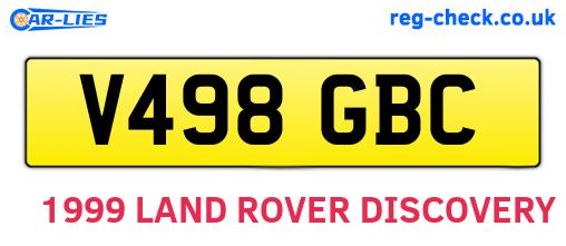 V498GBC are the vehicle registration plates.