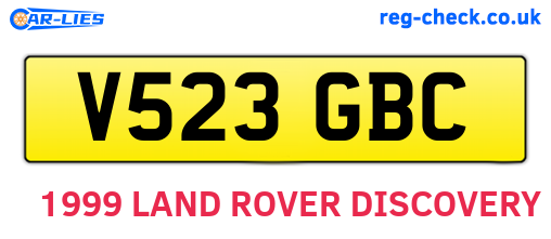 V523GBC are the vehicle registration plates.