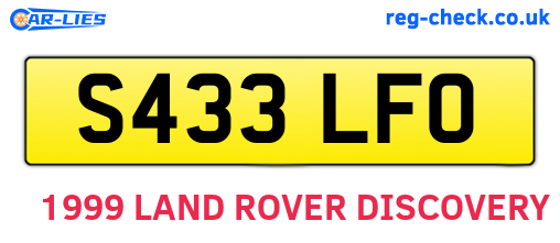 S433LFO are the vehicle registration plates.