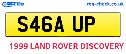 S46AUP are the vehicle registration plates.