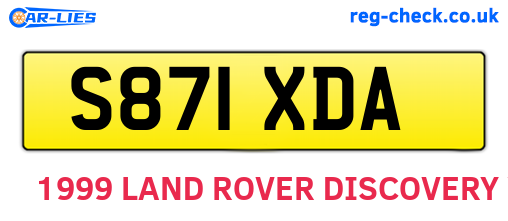 S871XDA are the vehicle registration plates.