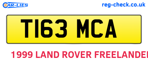 T163MCA are the vehicle registration plates.