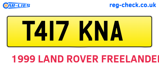 T417KNA are the vehicle registration plates.