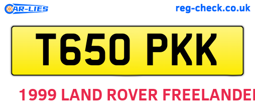 T650PKK are the vehicle registration plates.