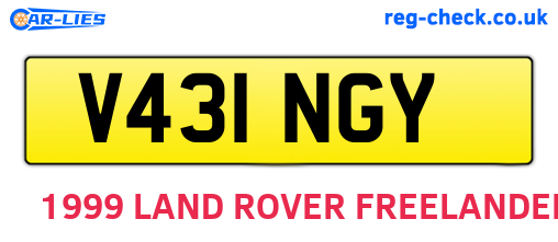 V431NGY are the vehicle registration plates.