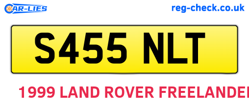 S455NLT are the vehicle registration plates.