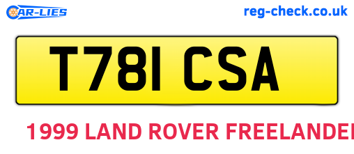 T781CSA are the vehicle registration plates.