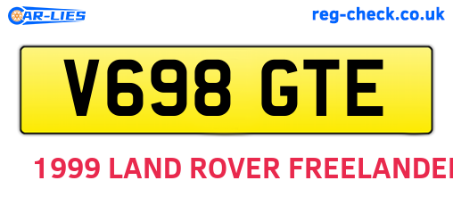 V698GTE are the vehicle registration plates.