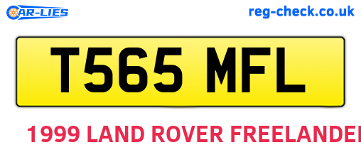 T565MFL are the vehicle registration plates.