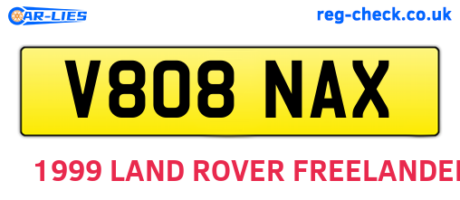V808NAX are the vehicle registration plates.