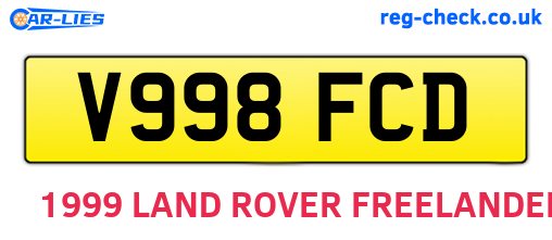V998FCD are the vehicle registration plates.
