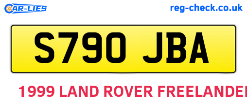 S790JBA are the vehicle registration plates.