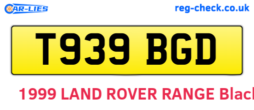 T939BGD are the vehicle registration plates.