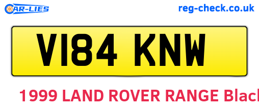 V184KNW are the vehicle registration plates.