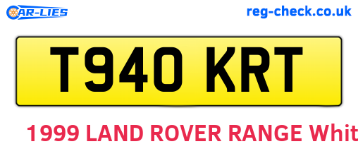 T940KRT are the vehicle registration plates.