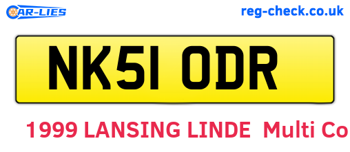 NK51ODR are the vehicle registration plates.