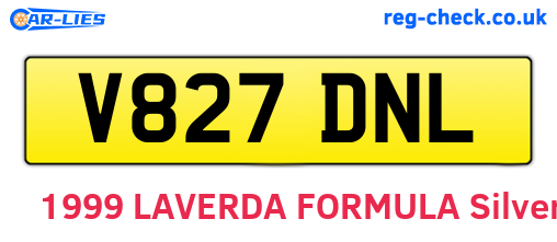 V827DNL are the vehicle registration plates.