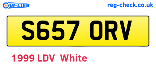 S657ORV are the vehicle registration plates.