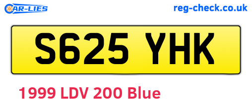 S625YHK are the vehicle registration plates.