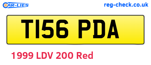 T156PDA are the vehicle registration plates.