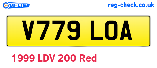 V779LOA are the vehicle registration plates.