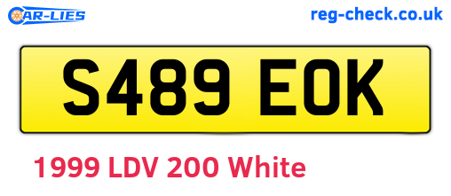 S489EOK are the vehicle registration plates.